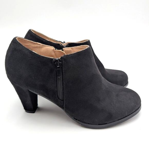 Journee Collection Sanzi Ankle Boots Women's Round Toe Black Size US7D EU37.5 - Picture 3 of 11